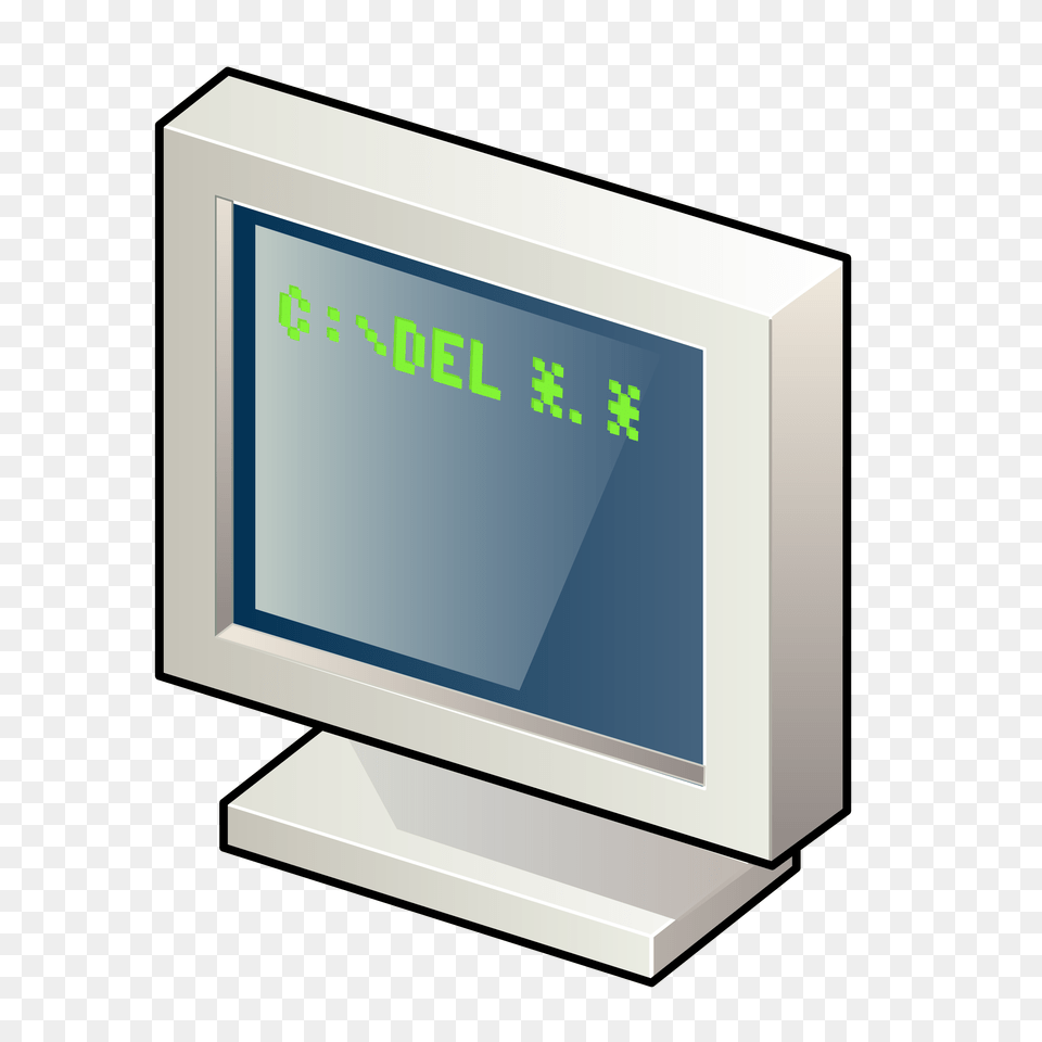 Computer With Dos Screen Vector Clipart Image, Computer Hardware, Electronics, Hardware, Monitor Free Png Download
