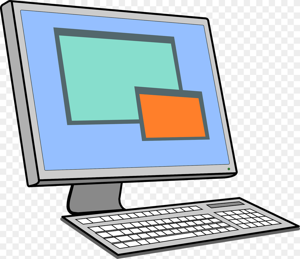 Computer With Keyboard Clipart, Electronics, Pc, Computer Hardware, Hardware Free Png Download
