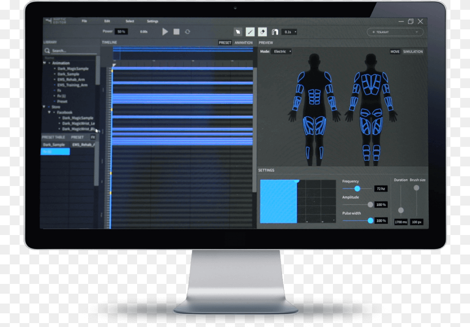 Computer With Teslasuit Software Running Computer Monitor, Hardware, Screen, Computer Hardware, Electronics Png Image