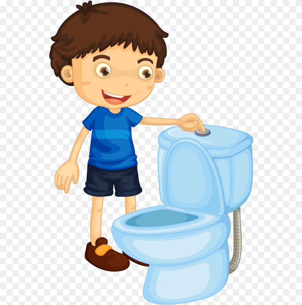 Computers Clipart Kindergarten Flush The Toilet Clipart, Indoors, Cleaning, Person, Room Free Transparent Png