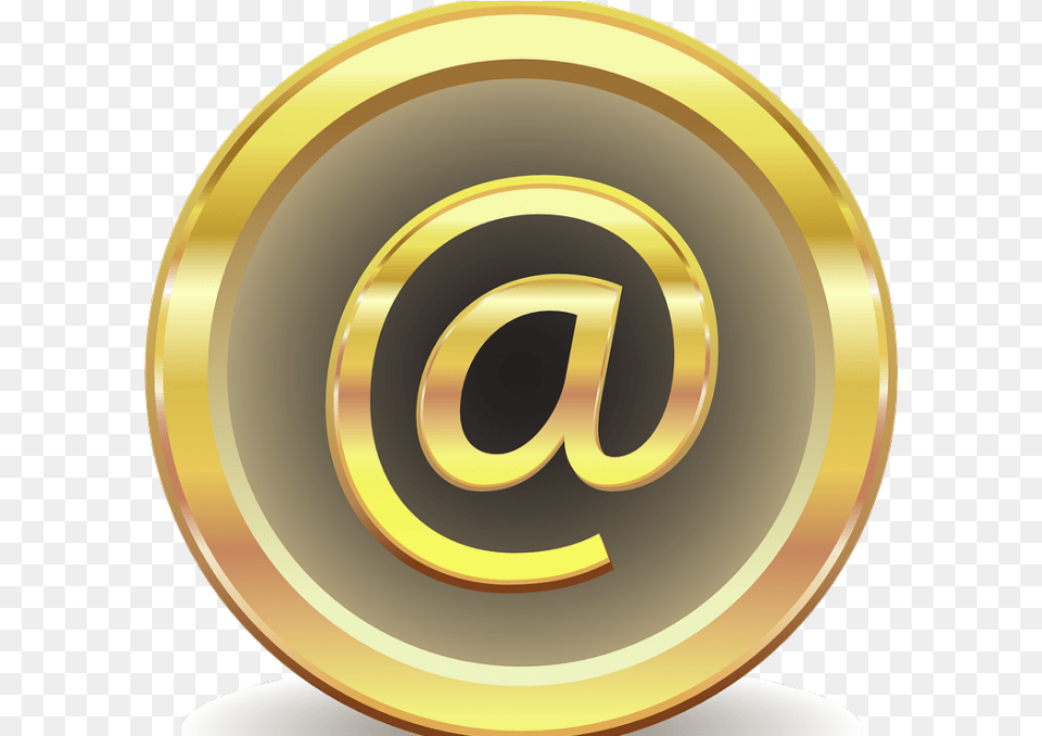 Comunicacin Con El Centro Asociado Y Con La Universidad Logo Chiocciola Mail, Gold, Disk, Text Free Png