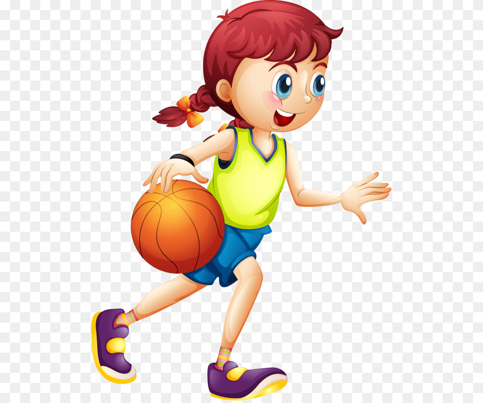 Con Pelota Basketball Girl Playing Basketball Cartoon, Baby, Ball, Basketball (ball), Person Png