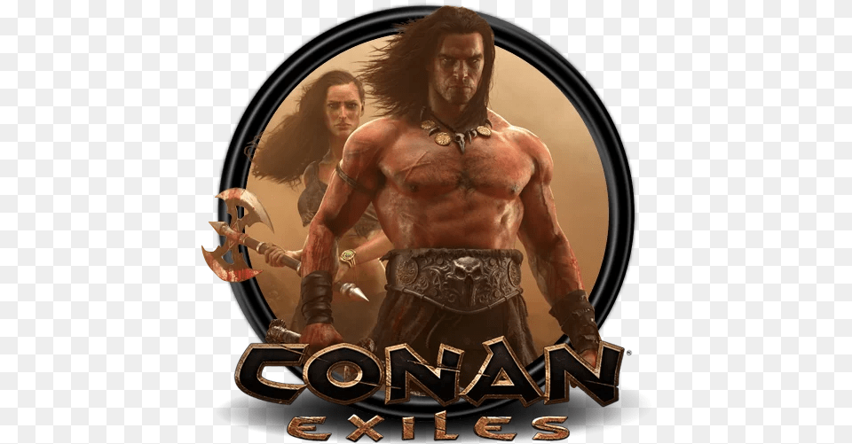 Conan Conan Exiles Logo, Publication, Book, Male, Adult Png Image