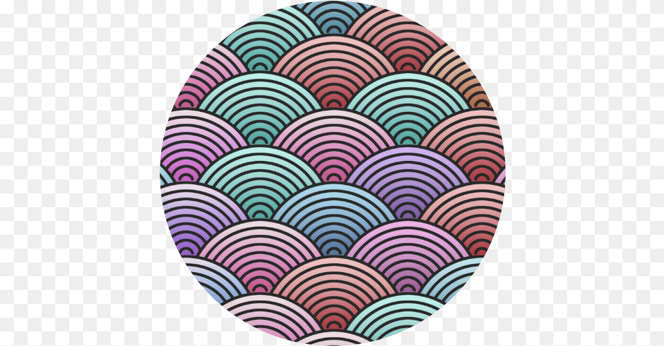 Concentric Circle Pattern Round Mousepad, Home Decor, Rug, Egg, Food Free Png