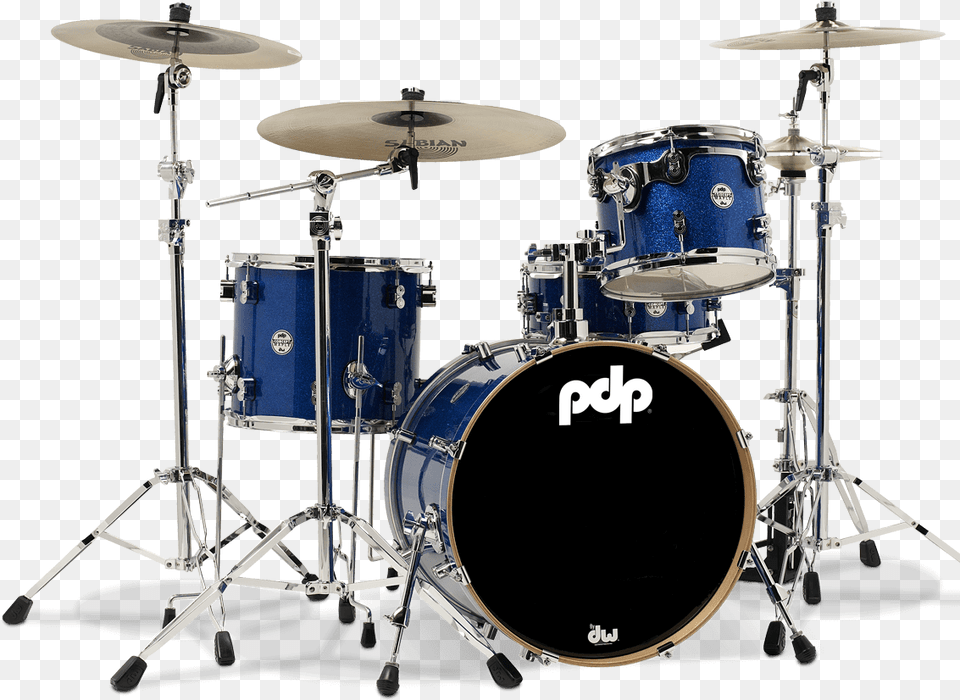 Concept Maple Blue Sparkle 4 Piece Pdp Drum Set, Musical Instrument, Percussion Free Png