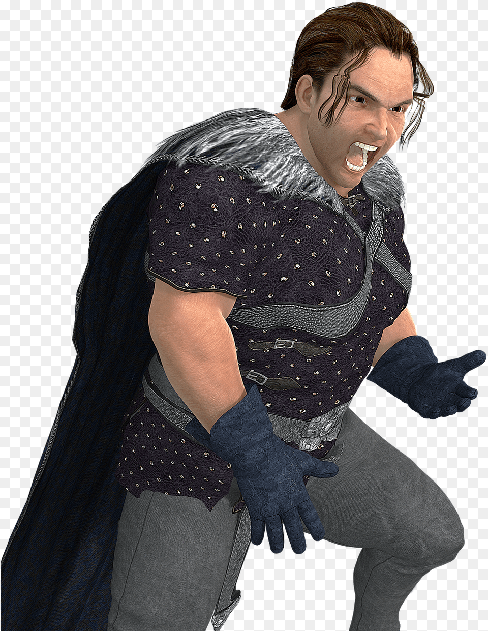 Conceptcomputer Graphicsdigital Screaming Man Transparent, Clothing, Glove, Adult, Person Free Png