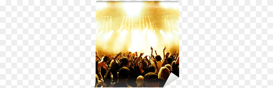 Concert Crowd In Front Of Bright Yellow Stage Lights Music Club Toscana Music Time Stories, Adult, Rock Concert, Person, Woman Free Png Download