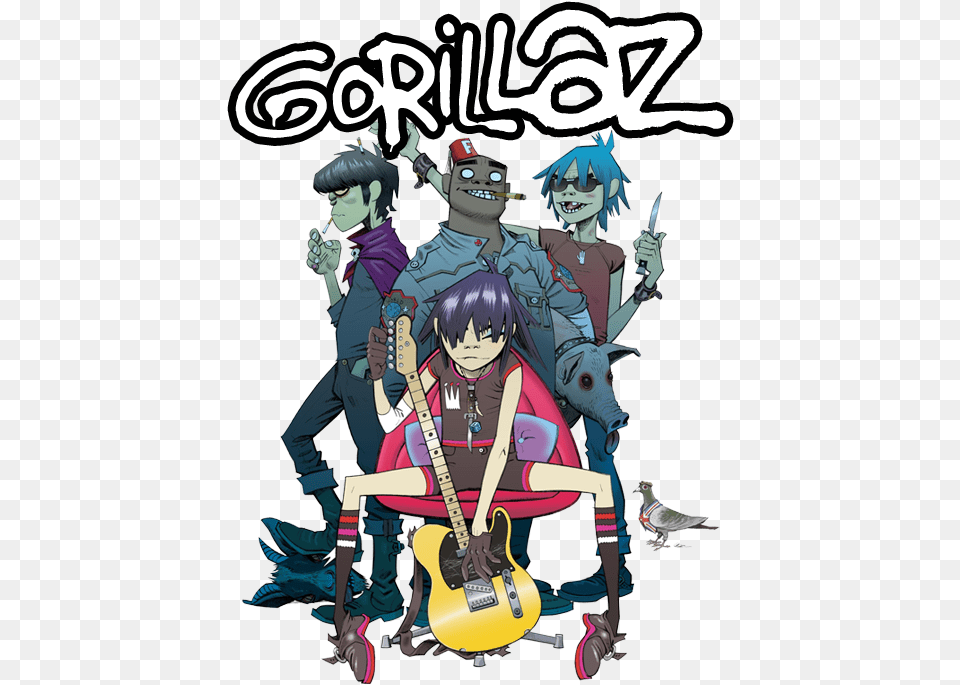 Concerto Gorillaz Gorillaz The Band, Publication, Book, Comics, Baby Png Image