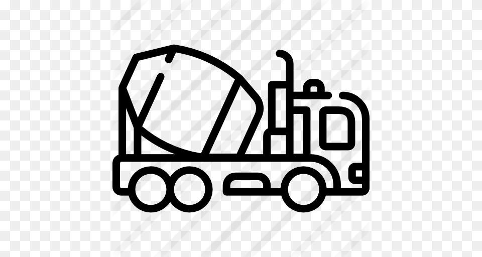 Concrete Mixer, Gray Free Png