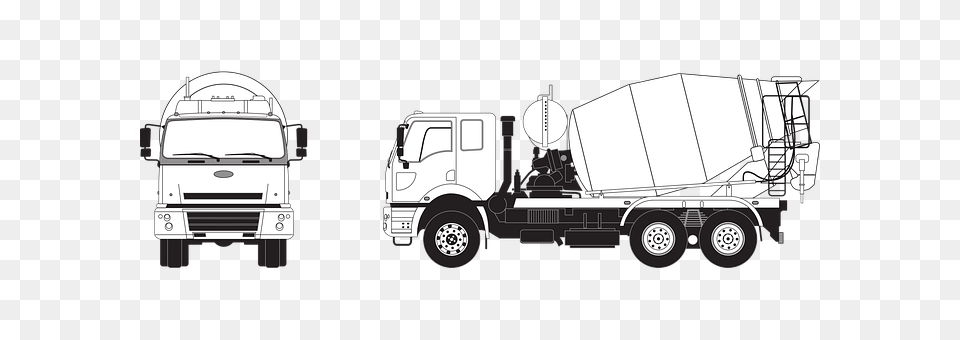 Concrete Mixer Trailer Truck, Transportation, Truck, Vehicle Png