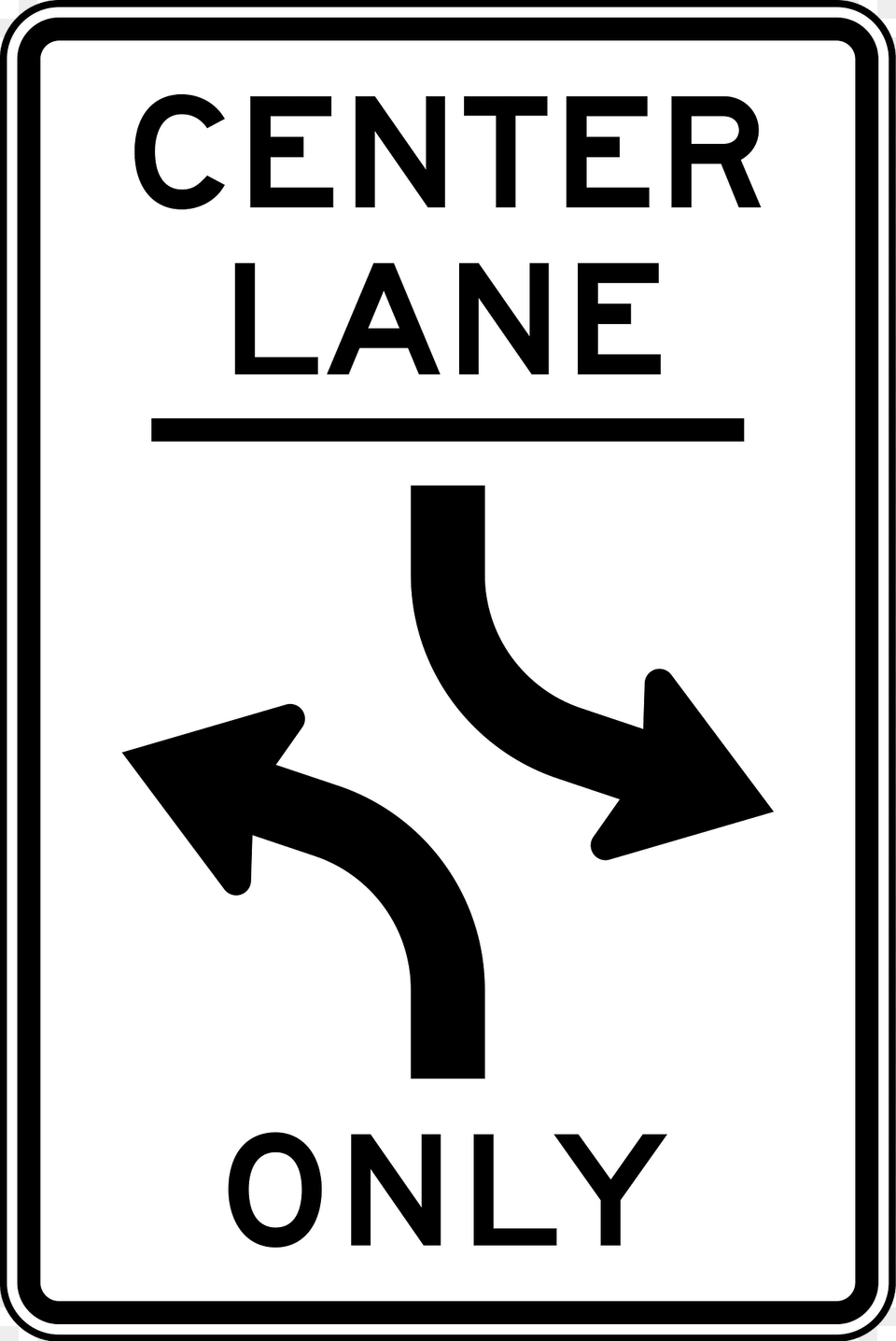 Concurrent Center Left Turn Lane Ground Clipart, Sign, Symbol, Road Sign Free Png