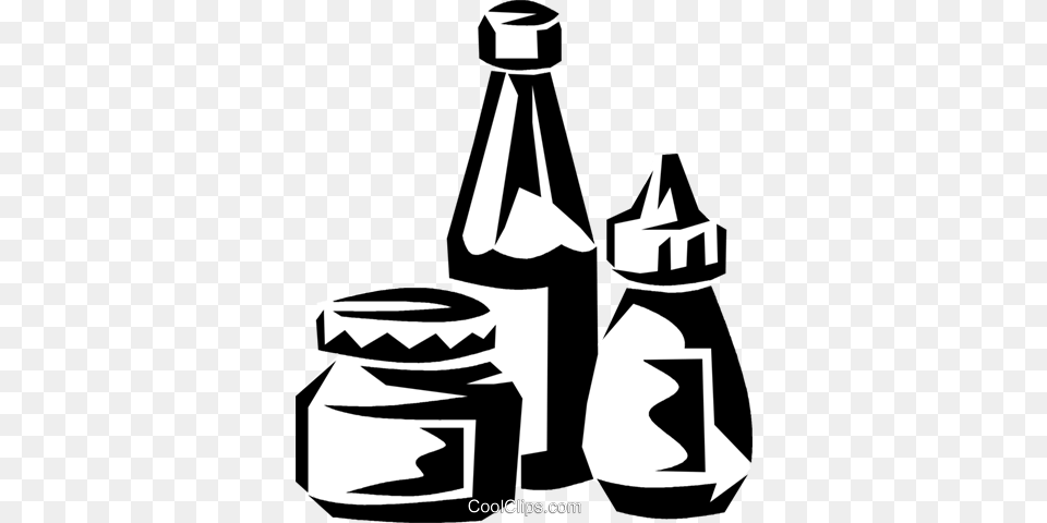 Condiments Royalty Vector Clip Art Illustration, Bottle, Stencil, Jar, Ink Bottle Png