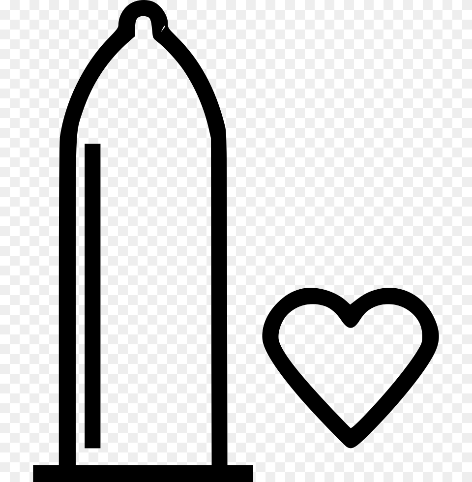 Condom Protection Safe Sex Heart Condom Icon, Stencil Free Png