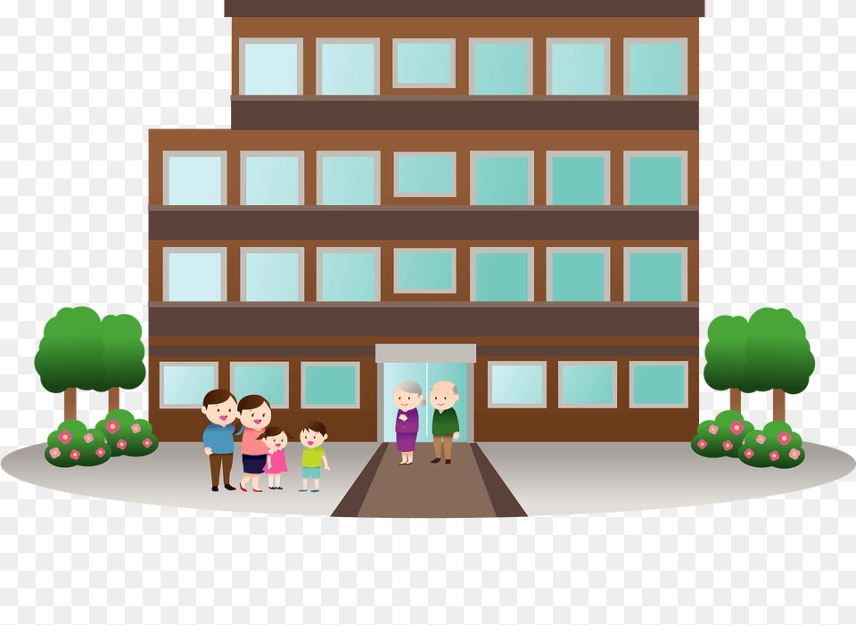 Condominium Building Clipart, Architecture, City, Office Building, Urban Free Transparent Png