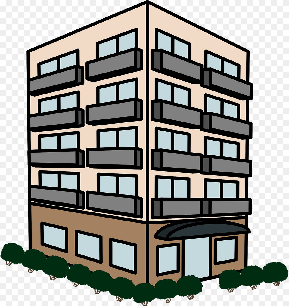 Condominium Building Clipart, High Rise, Architecture, Urban, City Free Transparent Png