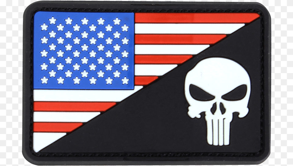 Condor Outdoor Us Flag Morale Pvc Punisher Punisher Us Flag Patch, American Flag, Face, Head, Person Free Png Download