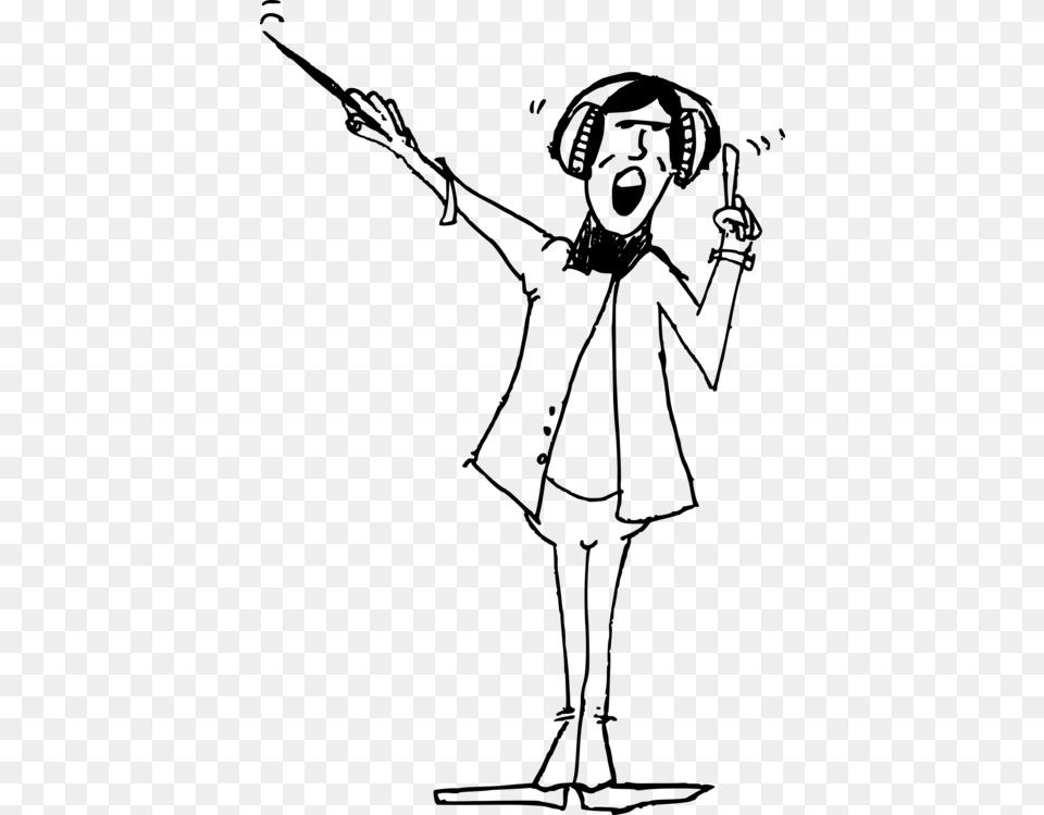Conductor Drawing Cartoon Animation Musician Music, Gray Png Image