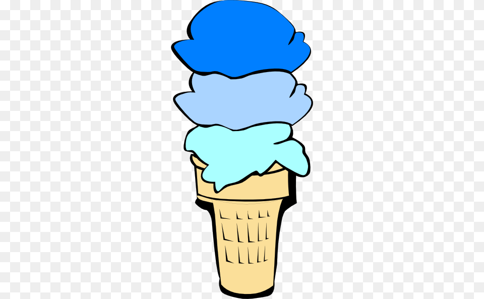Cone Clipart Blue, Cream, Dessert, Food, Ice Cream Png Image