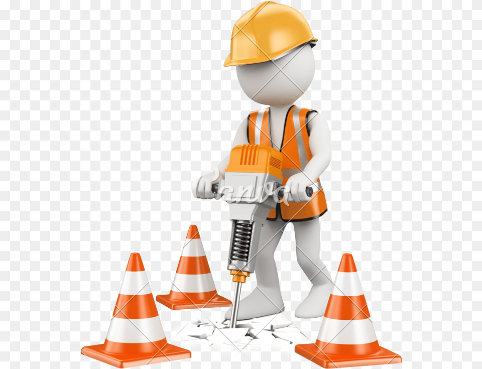 Cone Clipart Construction Worker Tool 3d Construction Worker, Clothing, Hardhat, Helmet, Person Png Image
