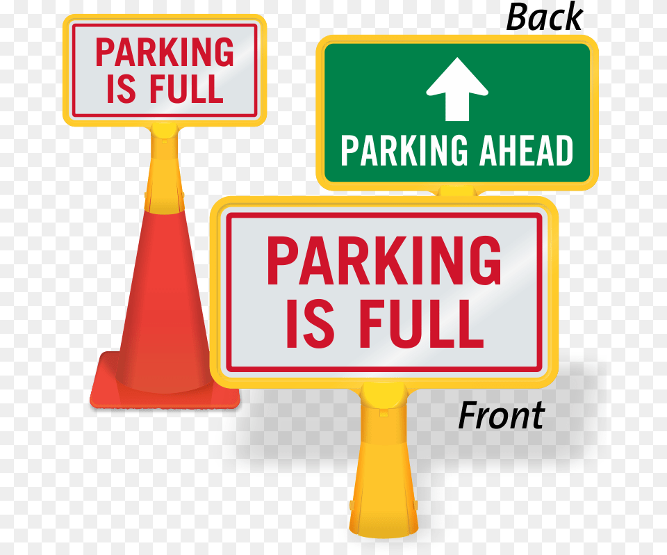 Cone Clipart Parking Lot Construction Parking Full Signage, Sign, Symbol, Road Sign Free Png Download