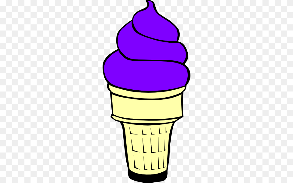 Cone Clipart Purple, Cream, Dessert, Food, Ice Cream Png