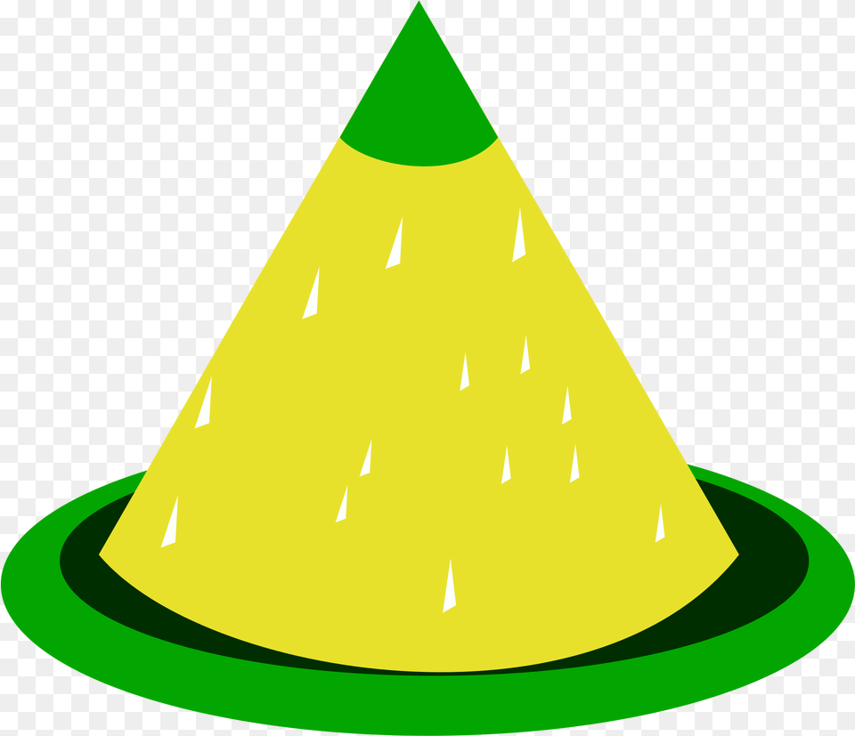 Cone Clipart Yellow Tumpeng Clipart, Clothing, Hat, Triangle Png