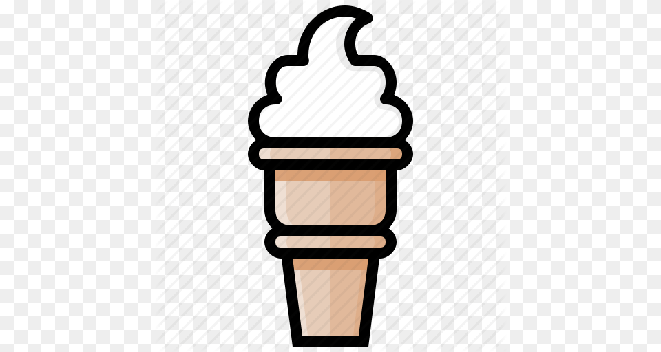 Cone Cream Ice Ice Cream Sweet Swirl Vanilla Icon, Dessert, Food, Ice Cream, Soft Serve Ice Cream Png Image