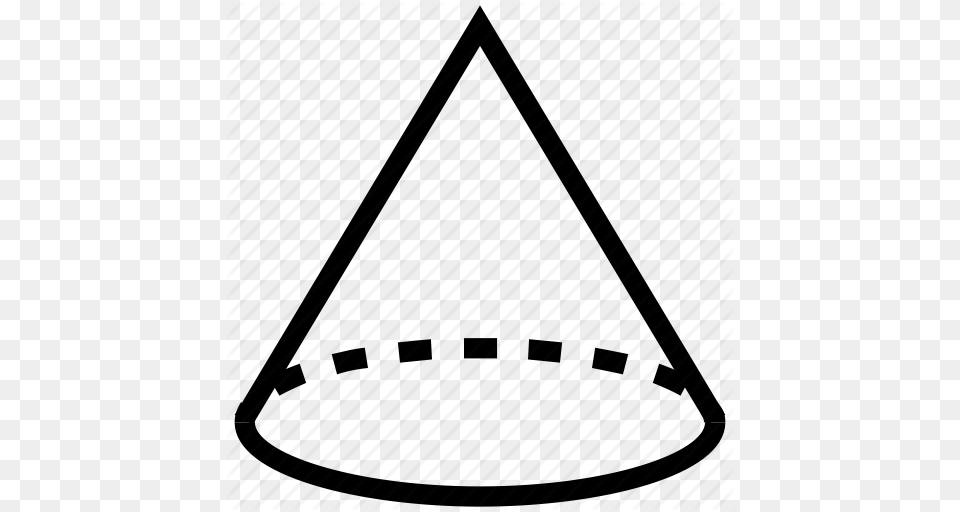 Cone Draw Drawing Geometric Shape Geometry Shape Icon, Triangle Free Transparent Png