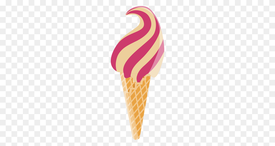 Cone Ice Cream Flat Icon, Dessert, Food, Ice Cream, Soft Serve Ice Cream Png Image
