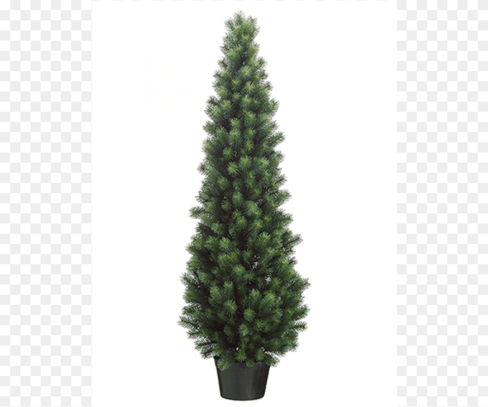 Cone Shaped Pine Topiary In Black Pot Green 439 Pine Cone Shaped Artificial Topiary Tree Wpot Green, Plant, Conifer, Fir, Christmas Free Png Download