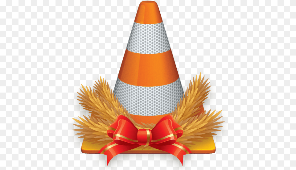 Cone With Floral Christmas Arrangement Vlc Media Player Download, Clothing, Hat, Party Hat Png Image