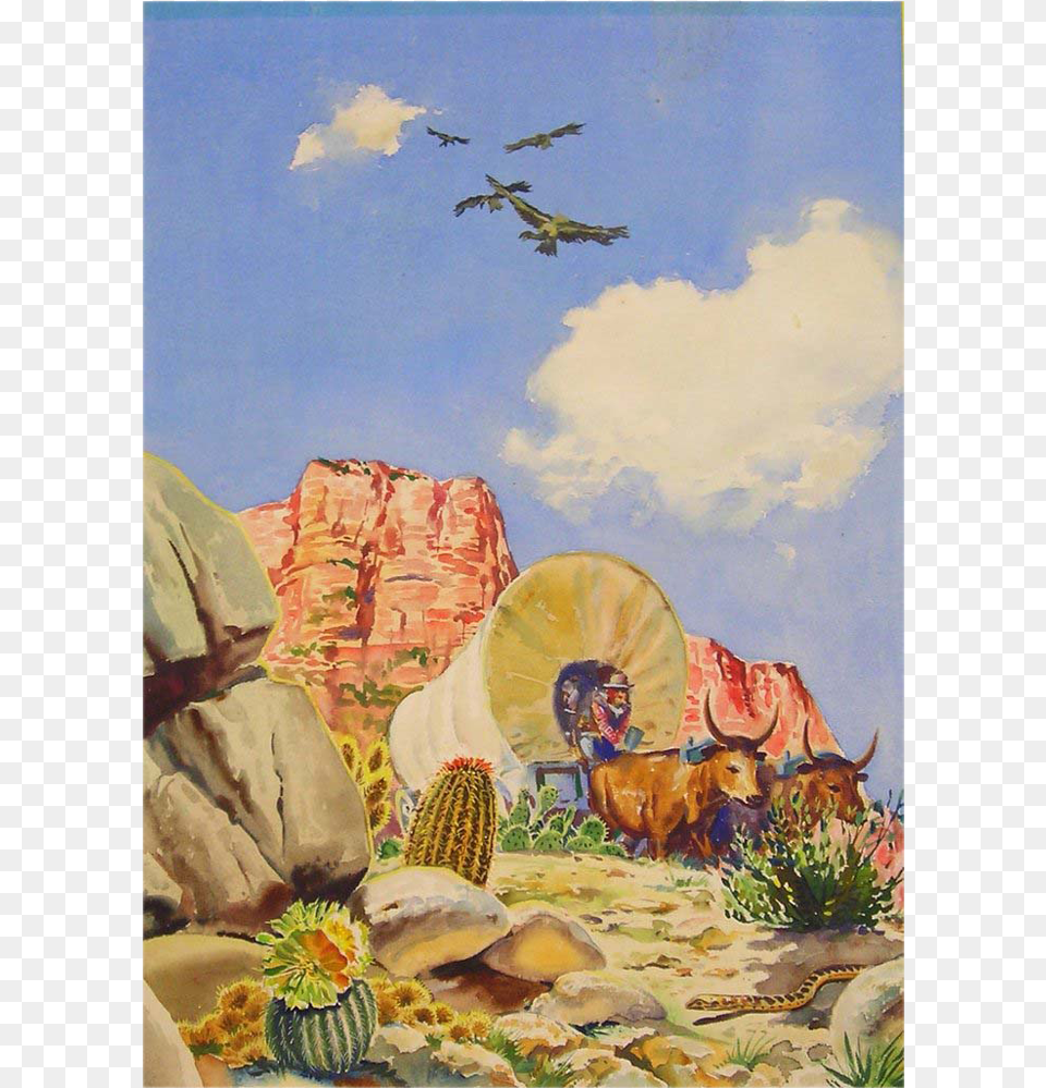 Conestoga Wagon Original Watercolor Painting By Walt Conestoga Wagon Painting, Art, Aircraft, Airplane, Transportation Free Png