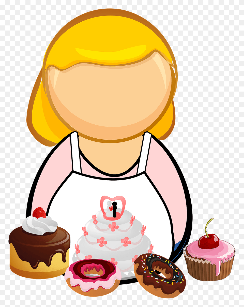 Confectioner Pastry Cook Clipart, Food, Cake, Cream, Cupcake Png