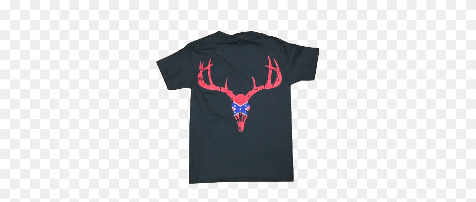 Confederate Deer Skull T Shirt, Clothing, T-shirt, Antler, Animal Free Png