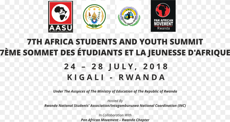 Conference 7th African Students And Youth Rwanda Coat Of Arms Journal, Advertisement, Poster, Logo, Person Free Png Download