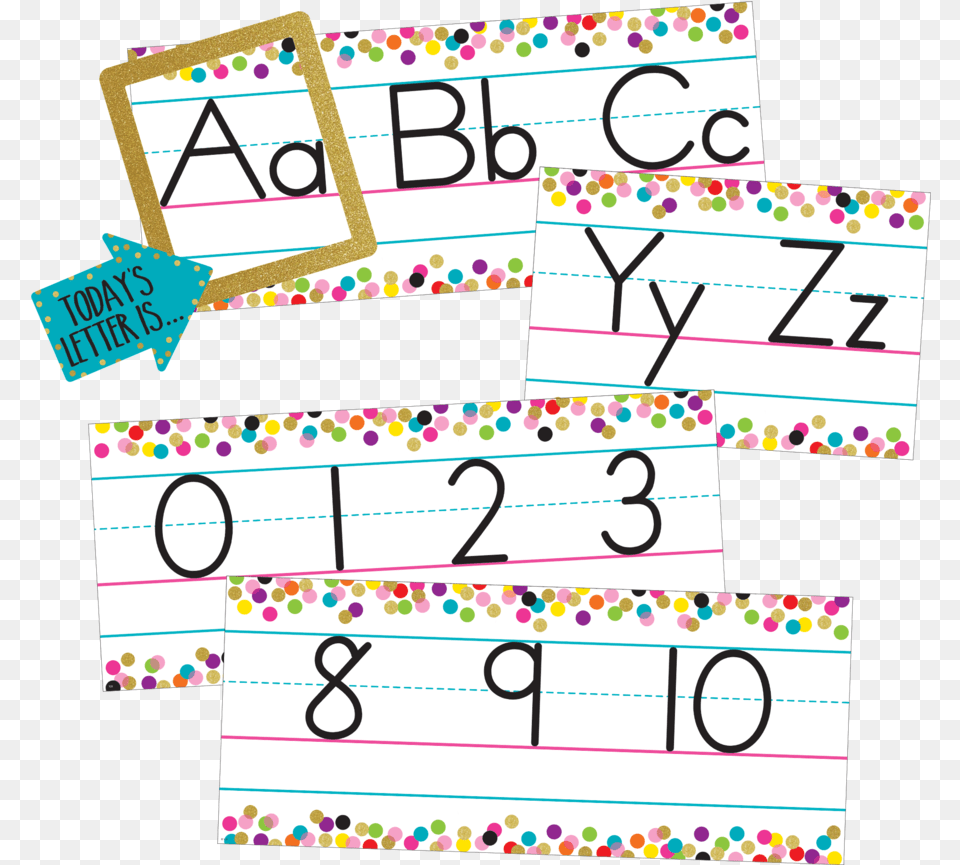 Confetti Alphabet Line Bulletin Board Confetti Banner Teacher Created Resources, Number, Symbol, Text Free Png Download