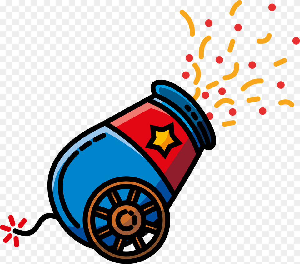 Confetti Cannon Clipart, Wheel, Machine, Vehicle, Transportation Png