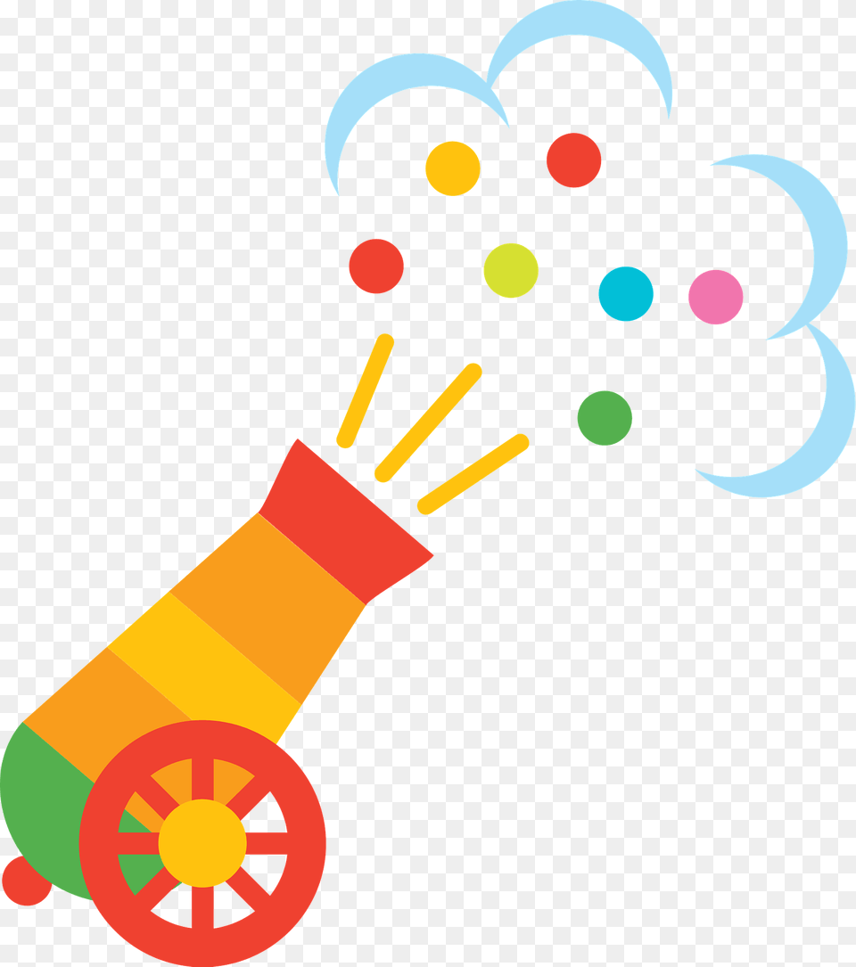 Confetti Cannon Clipart, Art, Graphics, Machine, Wheel Png Image