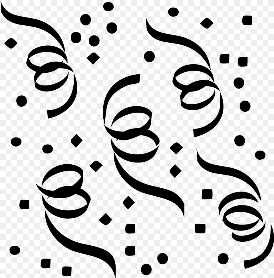 Confetti Clipart Black And White, Gray Png