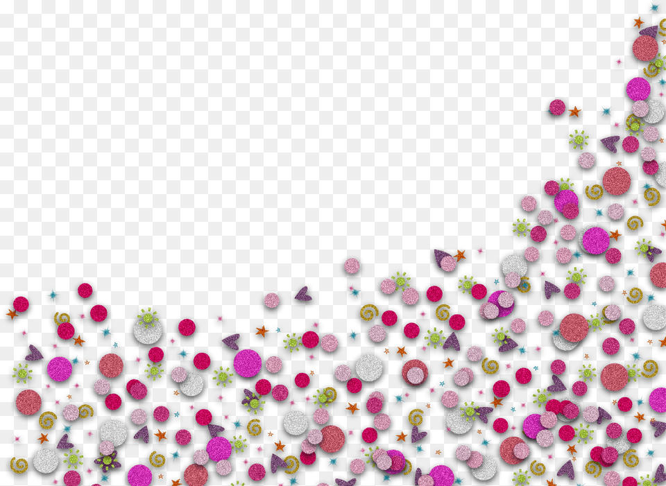 Confetti Clipart Flower Corner Confetti Border, Art, Graphics, Paper, Floral Design Free Png
