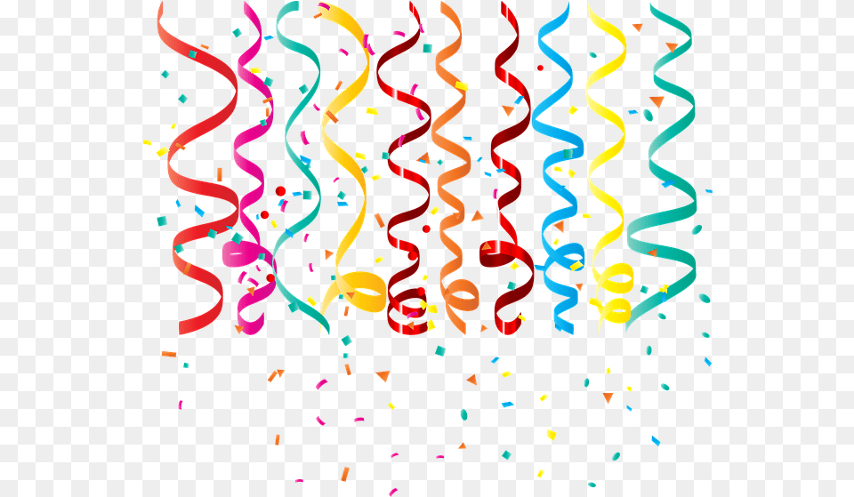 Confetti Curling Ribbon Birthday Birthday Streamers, Paper Free Png