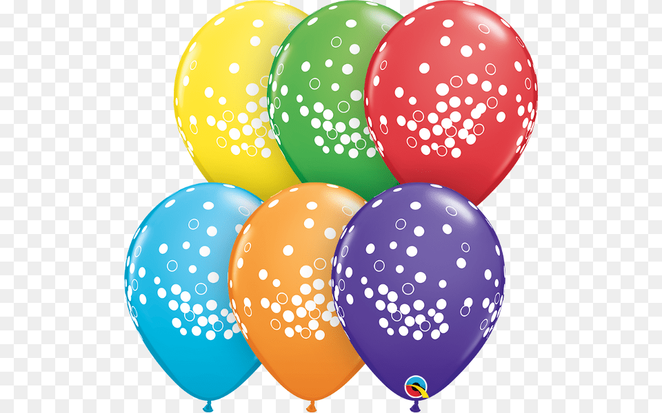 Confetti Dots 11quot Latex Balloons 11quot Bright Rainbow 50 Count Confetti Latex Balloons, Balloon Png