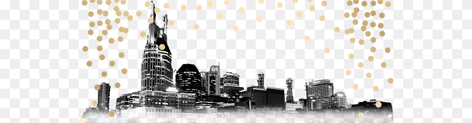Confetti Falls On Nashville Nashville Skyline Background, Architecture, Metropolis, High Rise, City Free Png Download