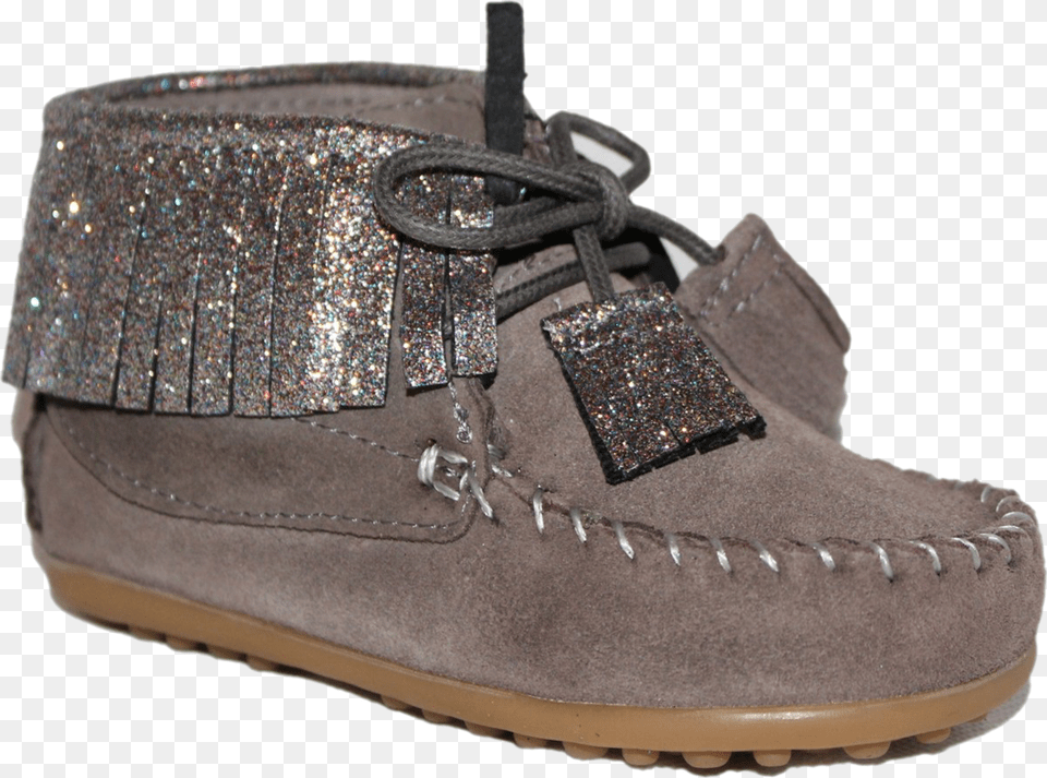 Confetti Grey Suede Glitter Fringe Bootie Outdoor Shoe, Clothing, Footwear, Sneaker Free Png