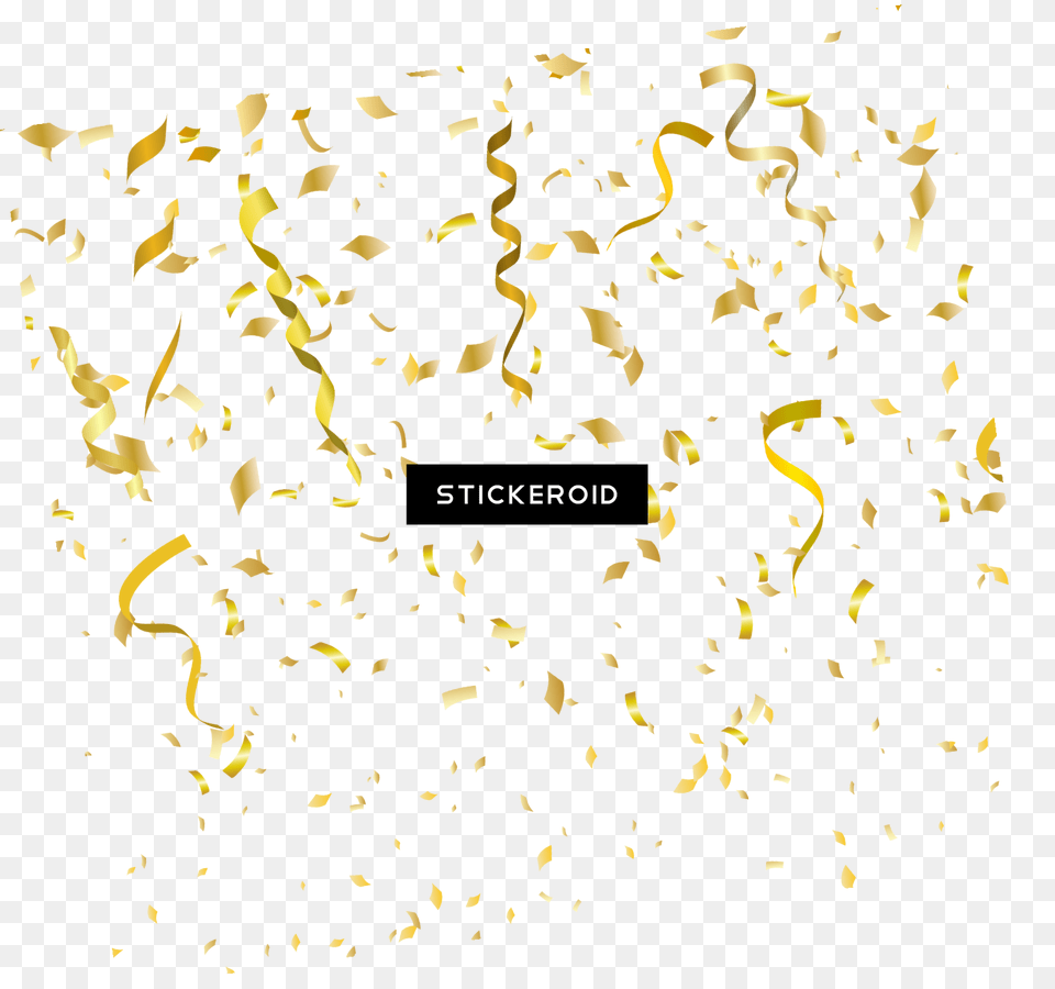 Confetti Overlay Spiral Gold Ribbon, Paper, Blackboard Free Png Download