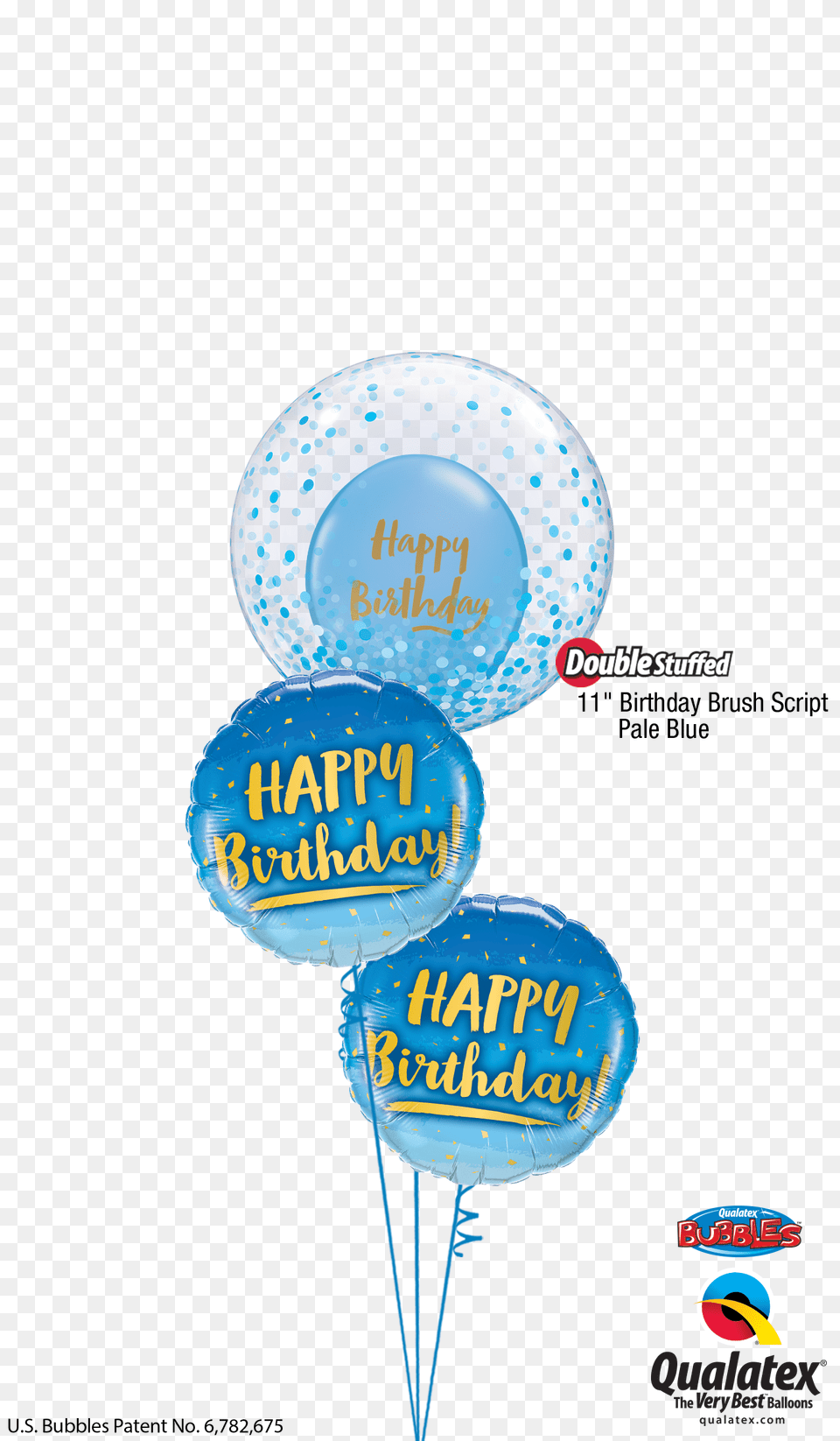 Confetti Pale Blue Bubble Birthday At London Helium Gold Blue Happy Birthday Balloon Png