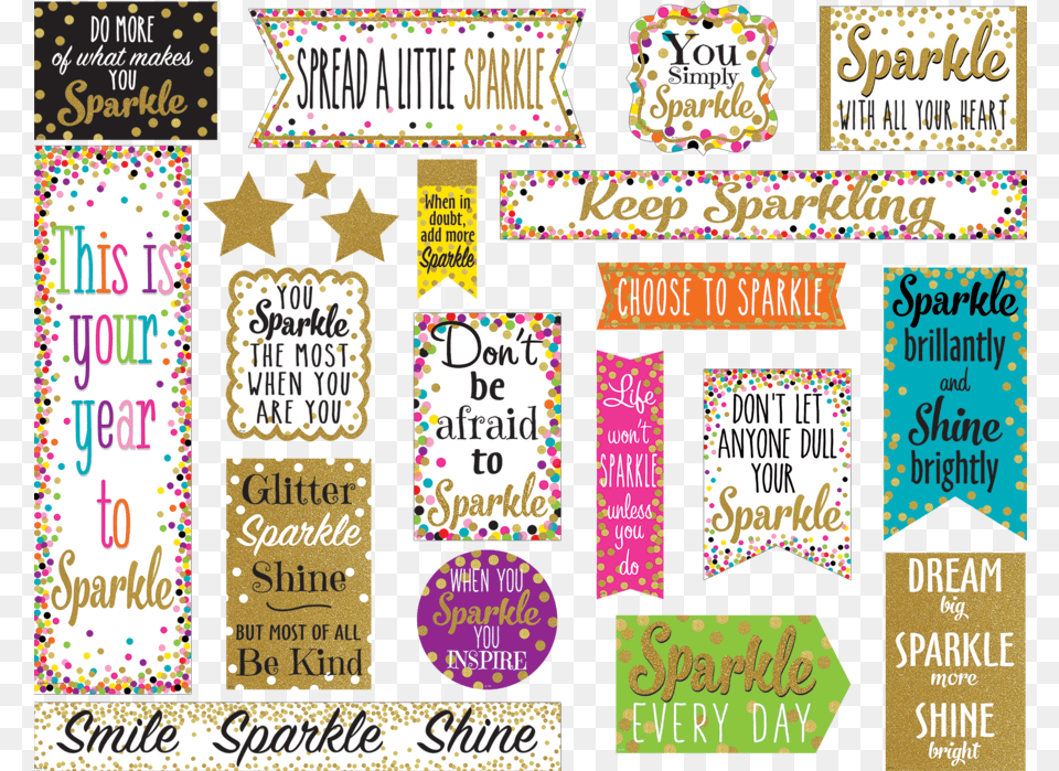 Confetti Sparkle And Shine Mini Bulletin Board Bulletin Board For Confetti Classroom, Advertisement, Poster, Text, Art Free Png