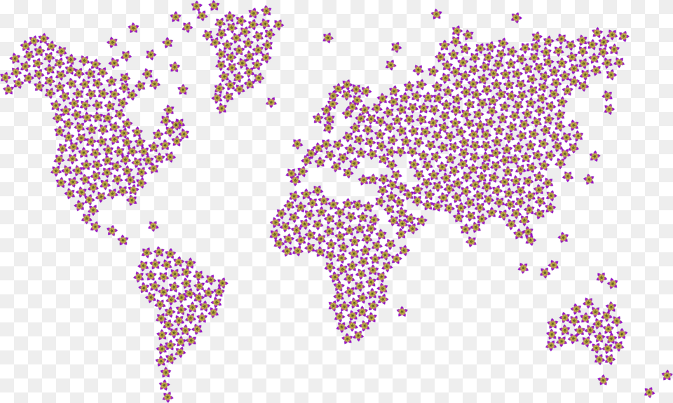Confettilineworld Map Countries Involved In Paris Agreement, Pattern, Purple, Plant Png