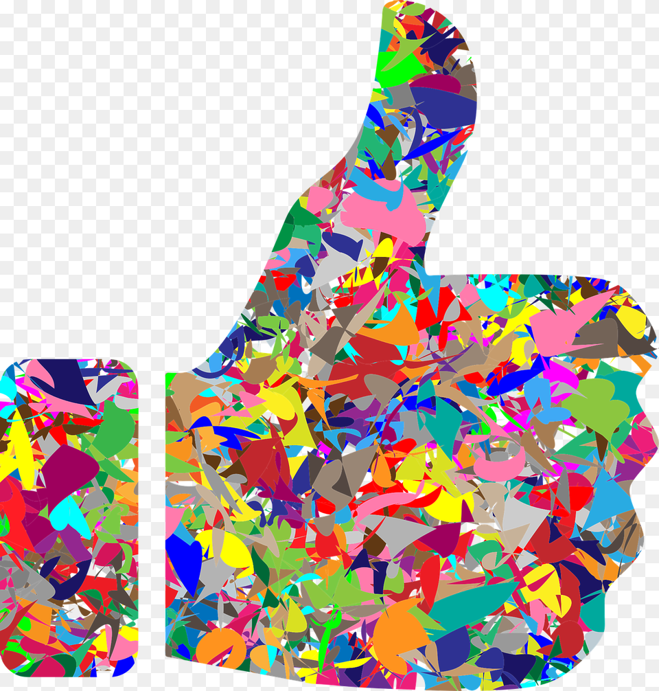 Confettiparty Supplythumb Signal Art Thumbs Up, Collage, Graphics, Adult, Female Free Png Download