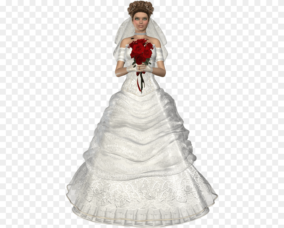 Confidence Drawing Bride Dress Bride, Flower Bouquet, Formal Wear, Flower Arrangement, Flower Png Image